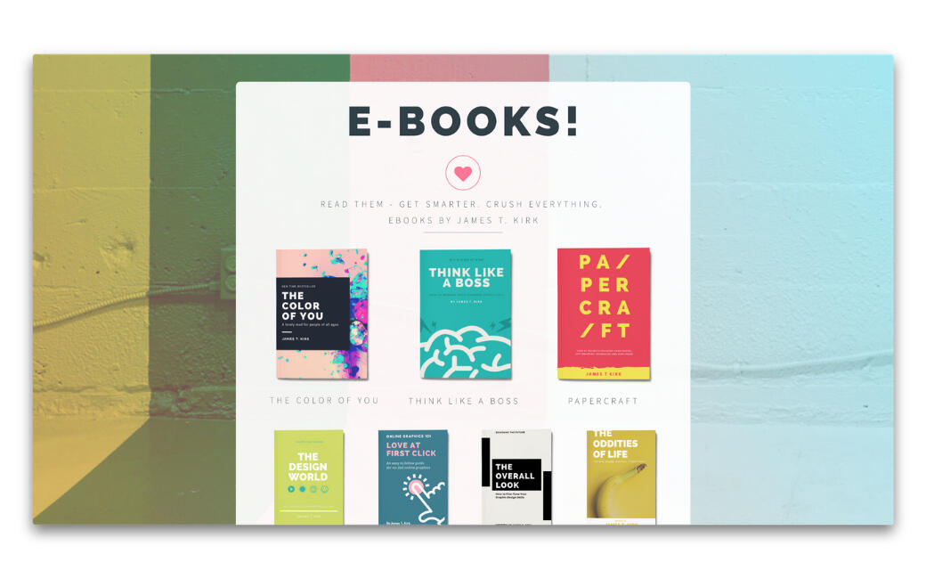 ebook landing page for author
