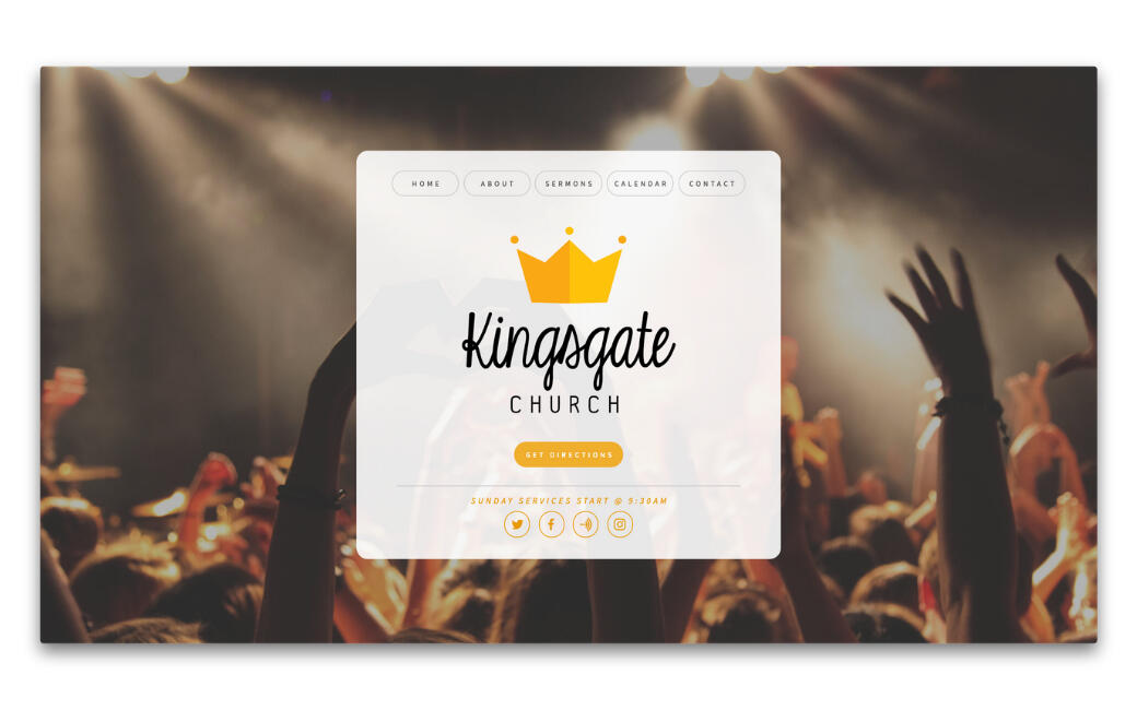 church landing page template
